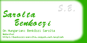 sarolta benkoczi business card