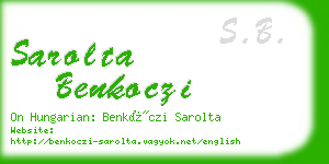 sarolta benkoczi business card